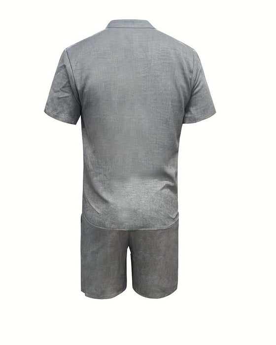 Men's Short Sleeve Shirt And Short Set