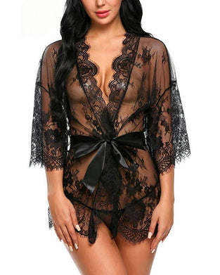 Elegant lace solid color pajamas