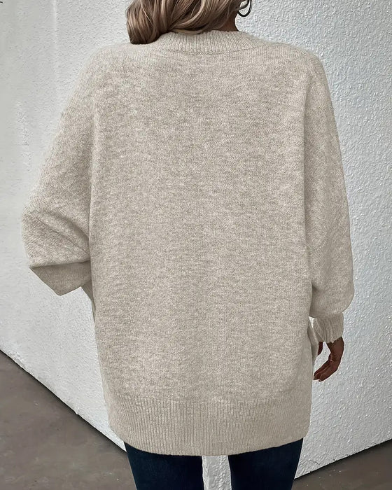 Lantern Sleeve V Neck Jumper