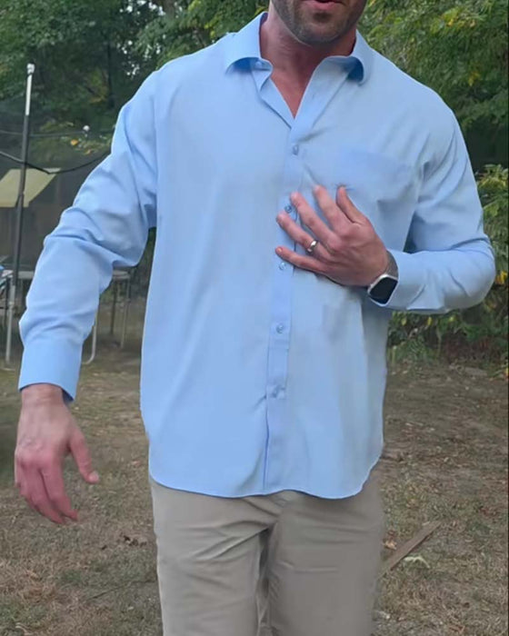 Solid Casual Waterproof Stretch Shirt