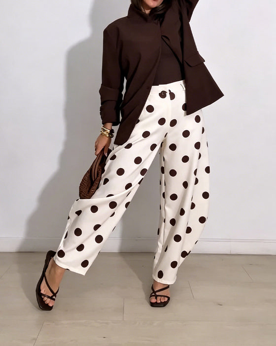 Vintage Polka Dot Casual Harem Pants