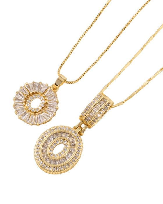 Initial Letter Pendant Necklaces -2 Pack