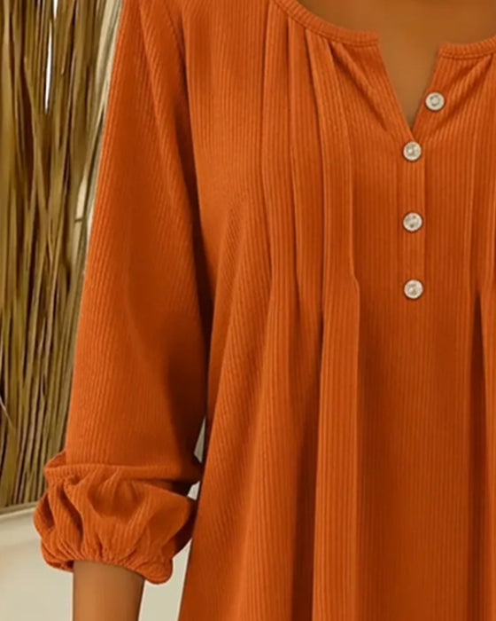 Button-Down Loose Casual Top