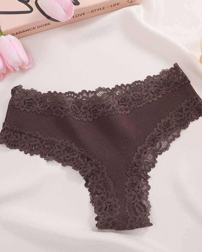 Ribbed-edge triangle panties