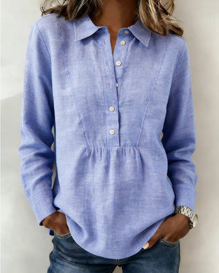 Open-Front Solid Color Lapel Blouse