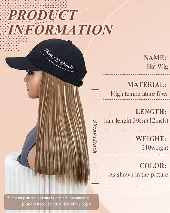 Natural-Looking Baseball Cap Hair Extension for Women