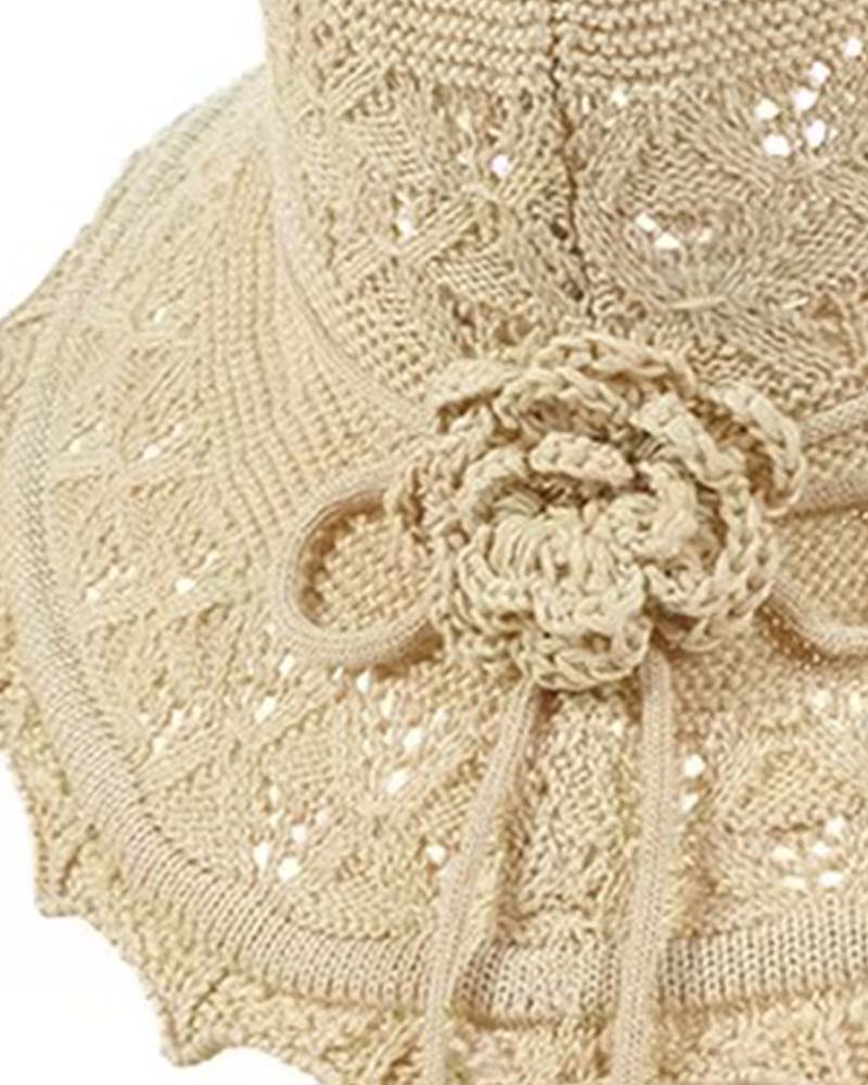 Women's Crocheted Flower Fisherman's Hat