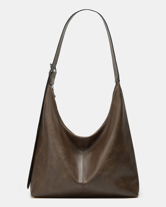 Women's Solid Color PU Leather Shoulder Bag