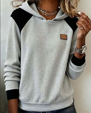 Color-Block Casual Women's Hoodie