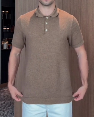 Men's Loose-Fit Casual Polo-Collar T-Shirt