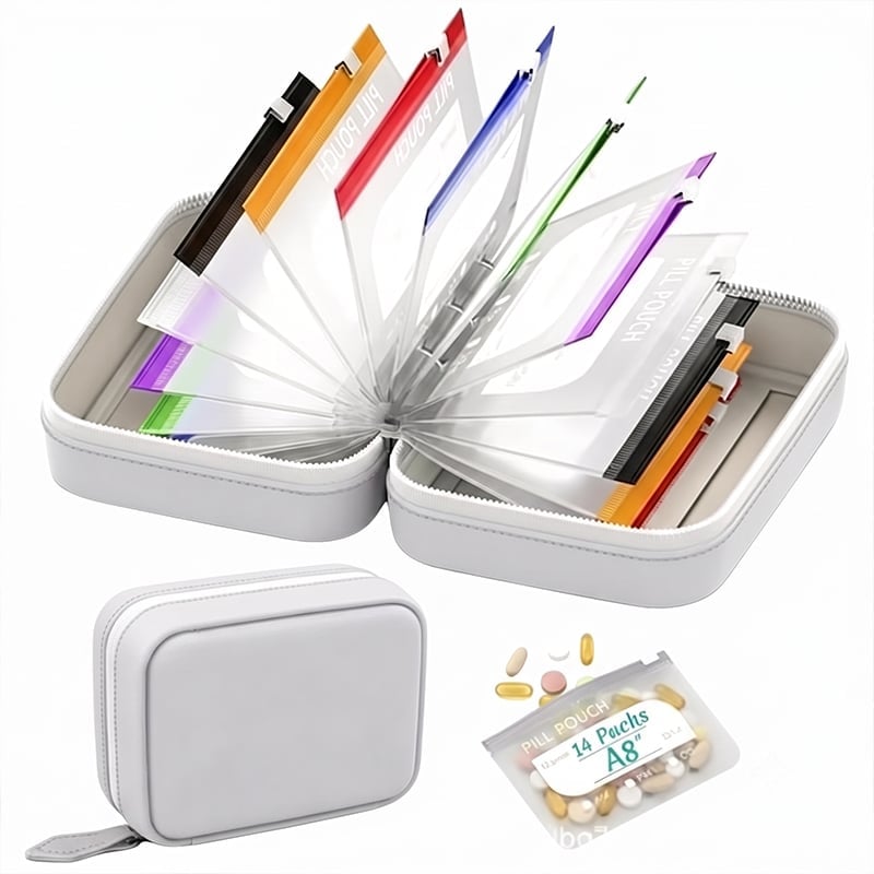 Premium Waterproof PU Travel Pill Organizer Set