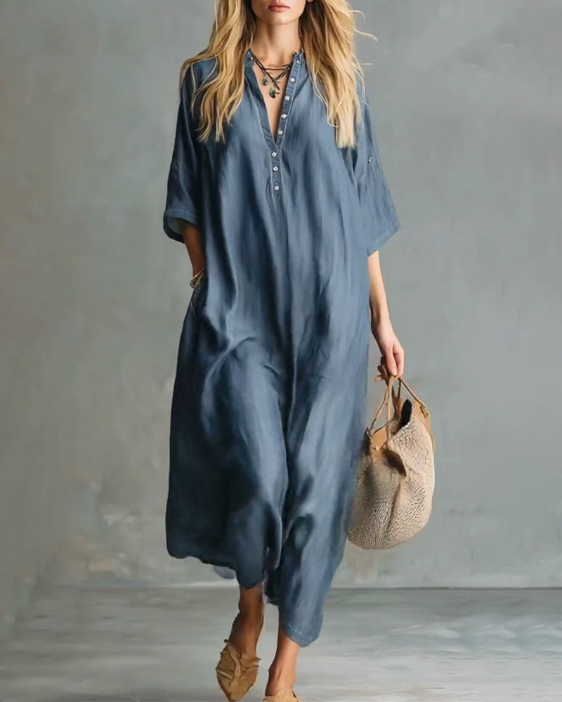 Casual Loose Shirt Long Dress