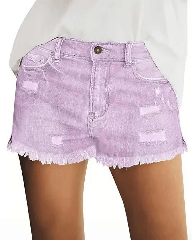 Raw Hem Denim Shorts