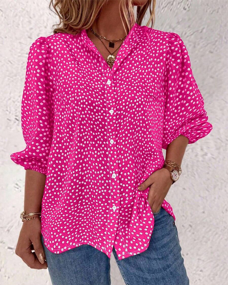 Small Floral Puff Sleeve Shirt