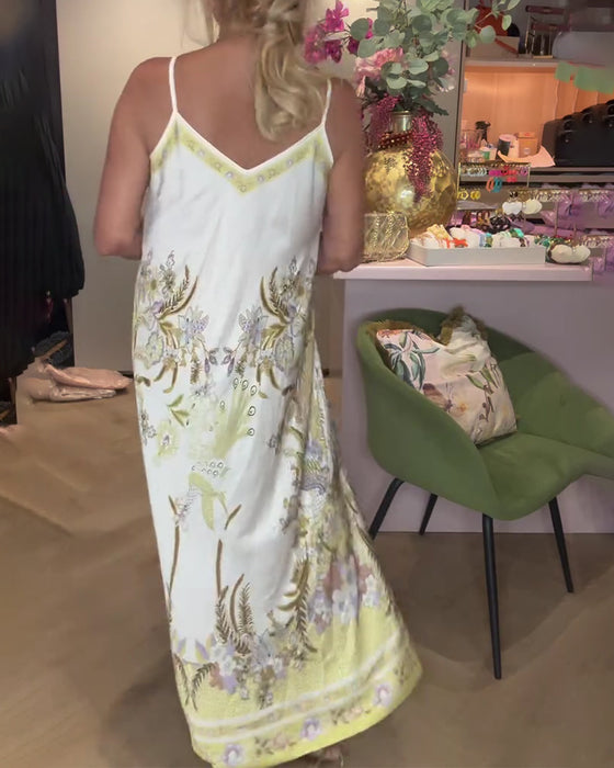 Camisole V-Neck Placement Print Dress