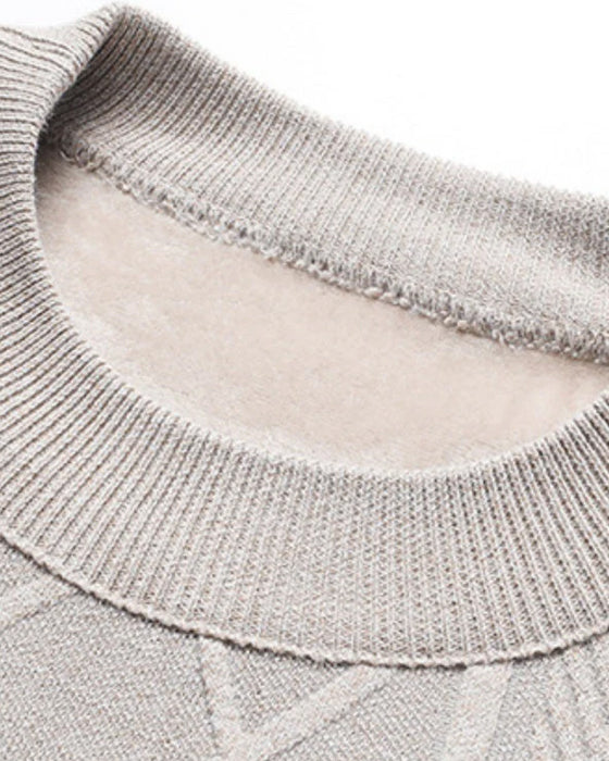 Men's Winter Plush-Lined Warm Knitted Sweater