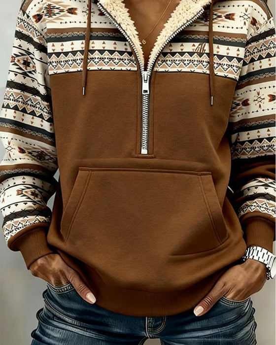 Casual Hooded Contrast Hoodie