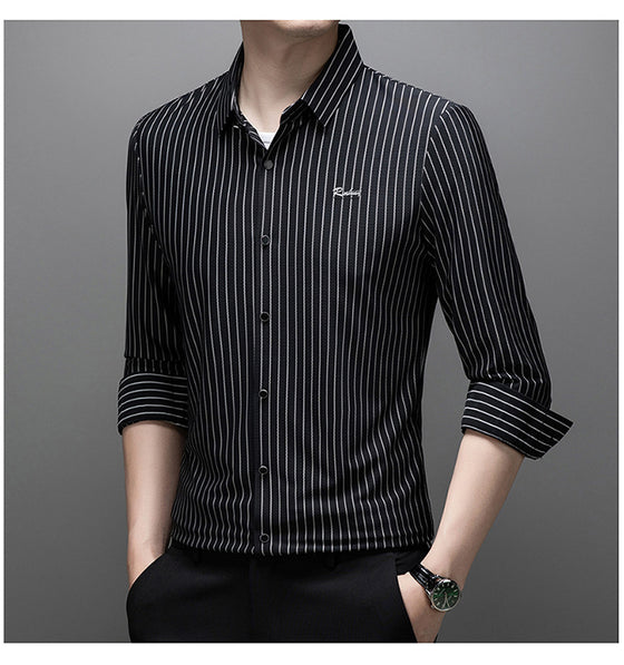 👔Men's Classic Long-Sleeved Striped Shirt