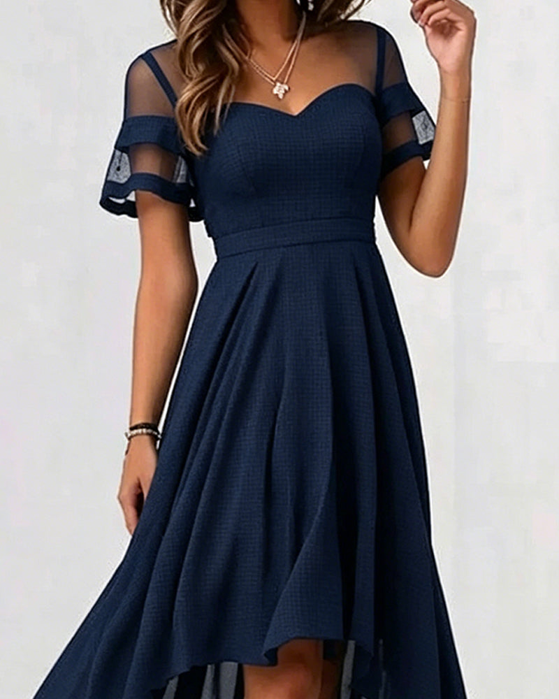 Mesh Patchwork Irregular Dress