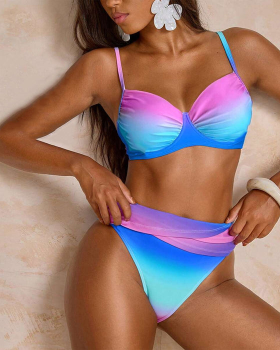 Gradient Push-Up Bra Sexy Bikini