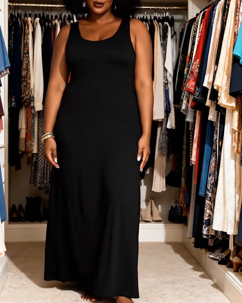 Sleeveless Long A-Line Dress