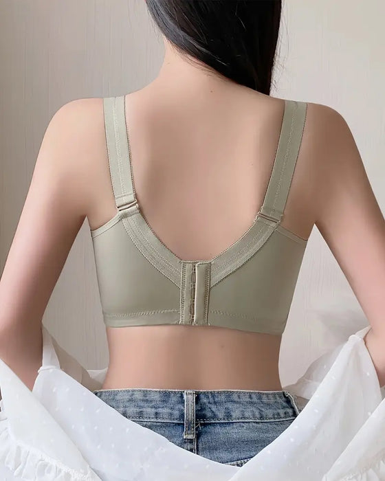 Elegant Full Coverage Bow Contrast Lace Push Up Bra