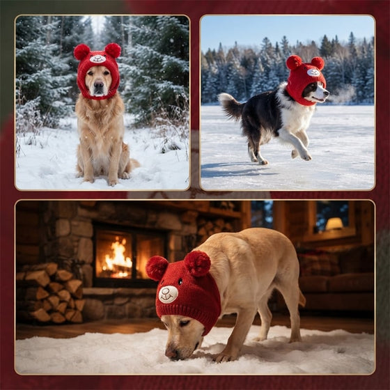Large Dog Knitted Ear Scarf and Hat Set