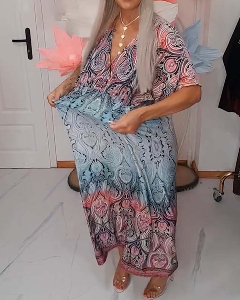 V-Neck Waist Draped Holiday Dress