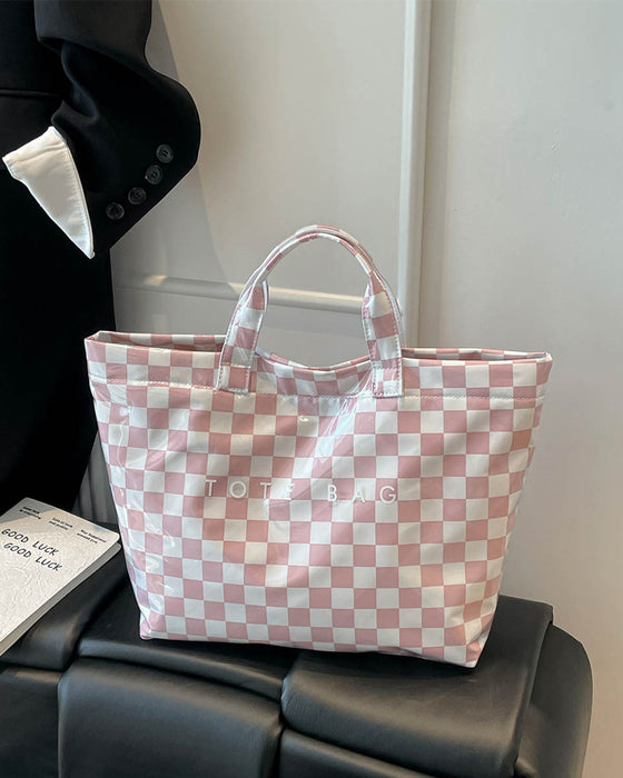 Plaid Large Capacity Handbag