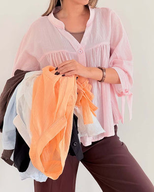 Casual Solid Color Loose Blouse