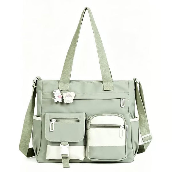 Spacious Canvas Tote Compartments Bag