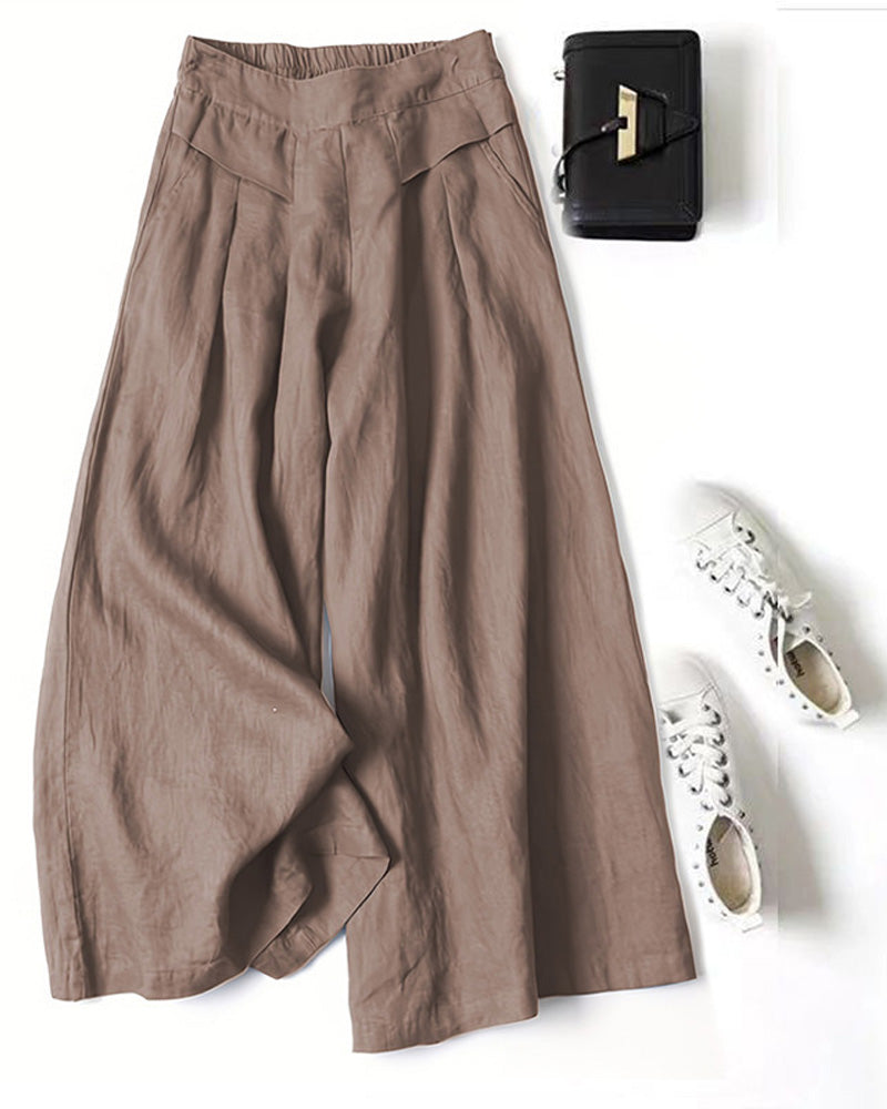 Loose High-Waist Slimming Cropped Pants