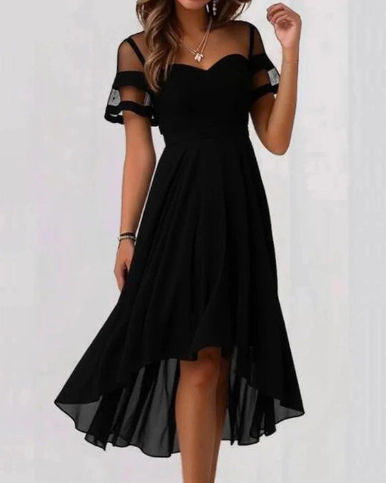 Mesh Patchwork Irregular Dress