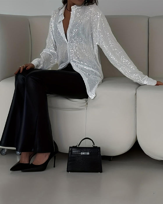 Lapel Long Sleeve Trendy Shirt