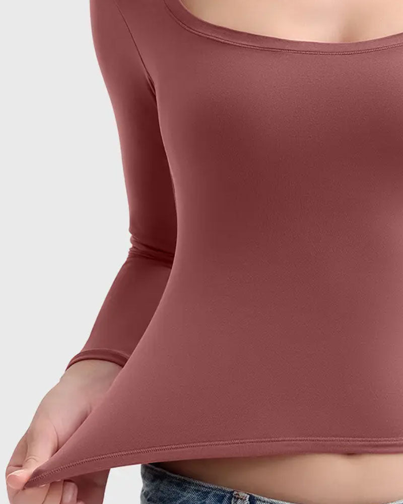 Square Neck Fitted Base Layer Top