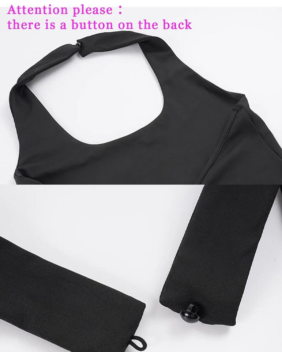 Square Neck Sleeveless Fitted Waist Jumpsuit