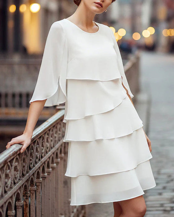 Loose Round Neck Cake Dress