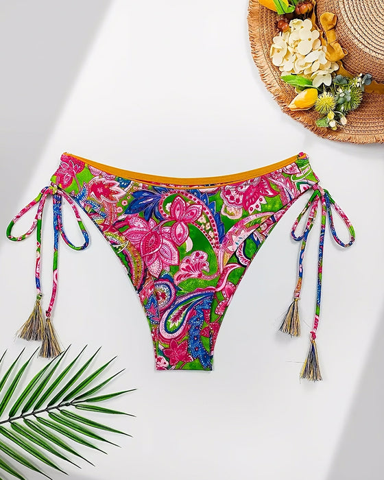 Colorful Floral Strap Bikini
