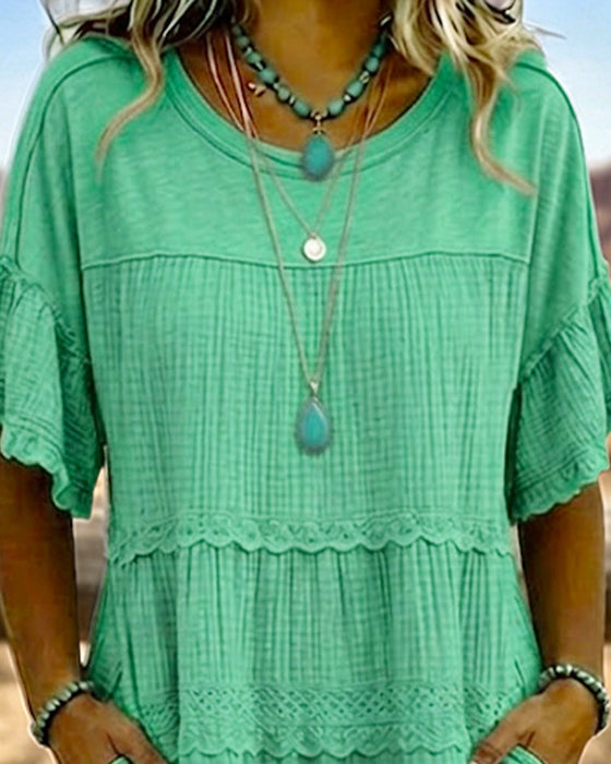 Short Sleeve Pocket Long Dress