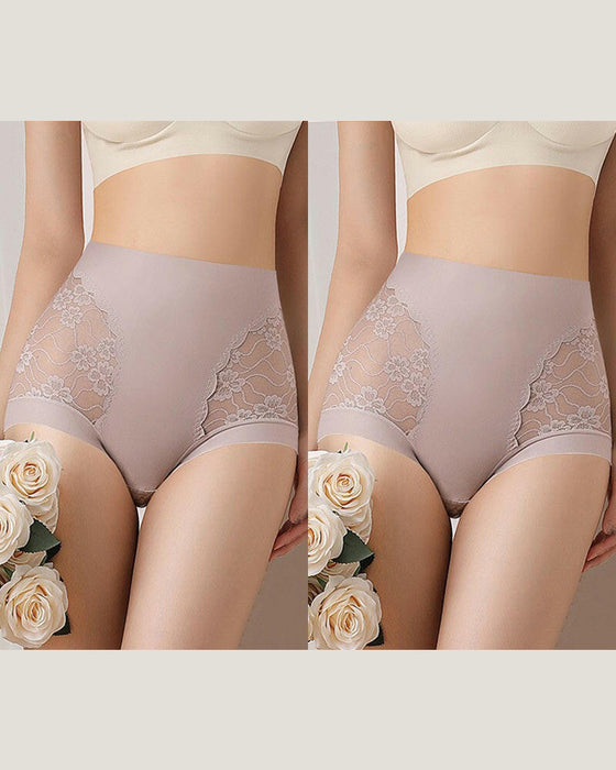 Women’s High-Waist Lace Seamless Stretch Silky Underwear