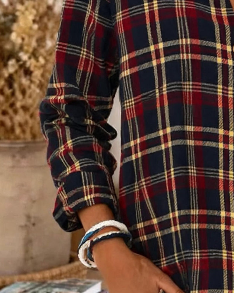 Vintage Plaid Long Sleeve Shirt