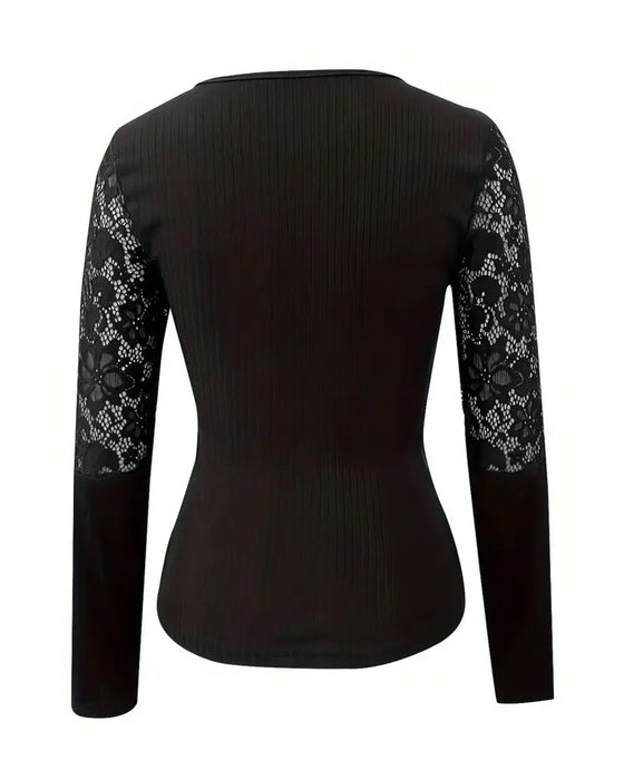 Tie-Neck Knit Blouse