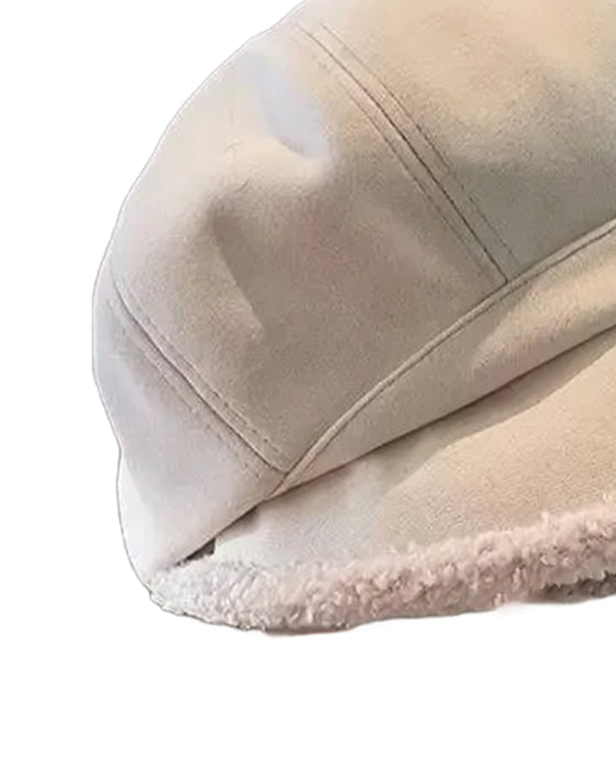 Women's Solid Color Plush Fisherman's Warm Hat