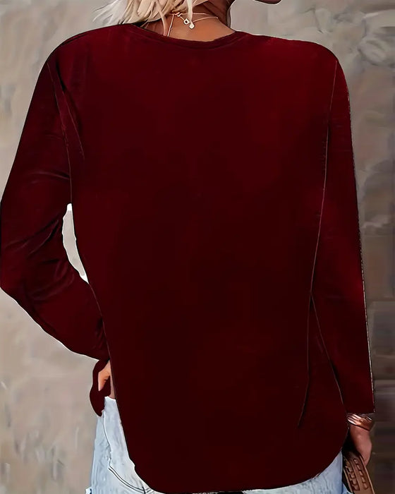 Button-Down Long-Sleeved Top