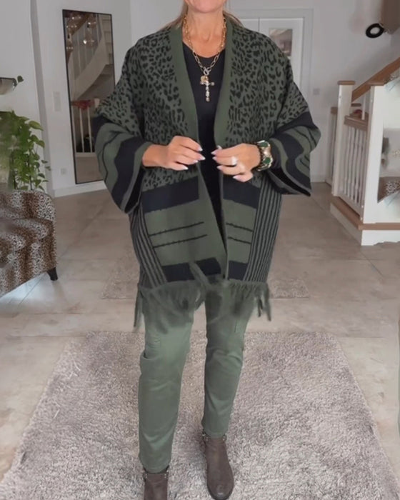 Leopard Print Long Sleeve Cardigan