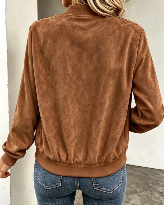 Solid Color Long Sleeve Coat