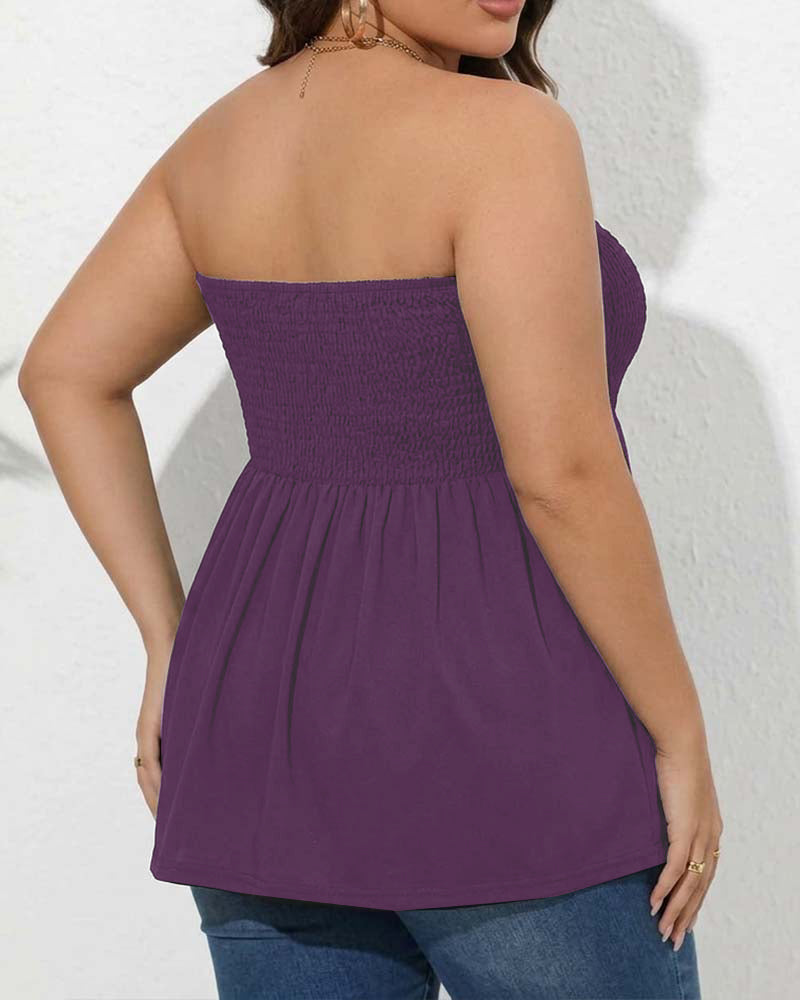 Elastic Strapless A-Line Top