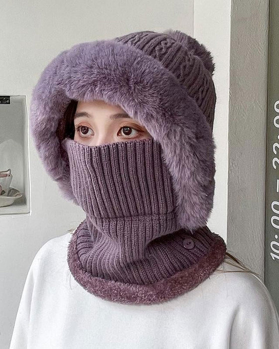 All-in-One Knitted Hat and Scarf