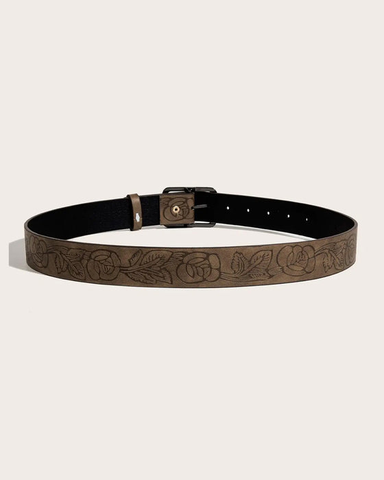 Simple Rectangle Metal Buckle Belt