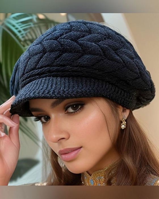 Womens Cable Knit Winter Slouchy Beanie Hat Soft Warm Stretchy